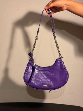 ALDO Purple Croc-Embossed Shoulder Bag